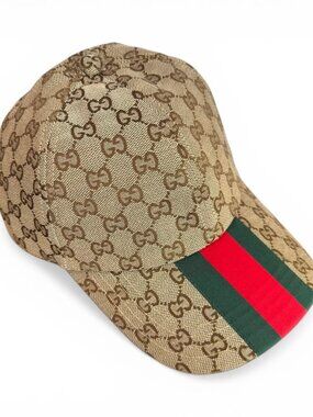 Gucci Original GG Canvas Baseball Hat With Web - Beige/Brown